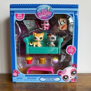 New Littlest Pet Shop LPS Diner Dash Shorthair Cat Kitten Play Pack Set Cute